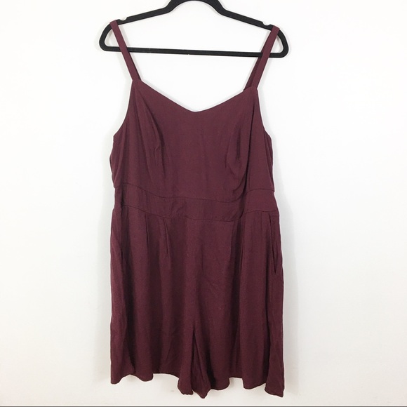 torrid Pants - TORRID Burgundy Adjustable Strap Romper Size 1X
